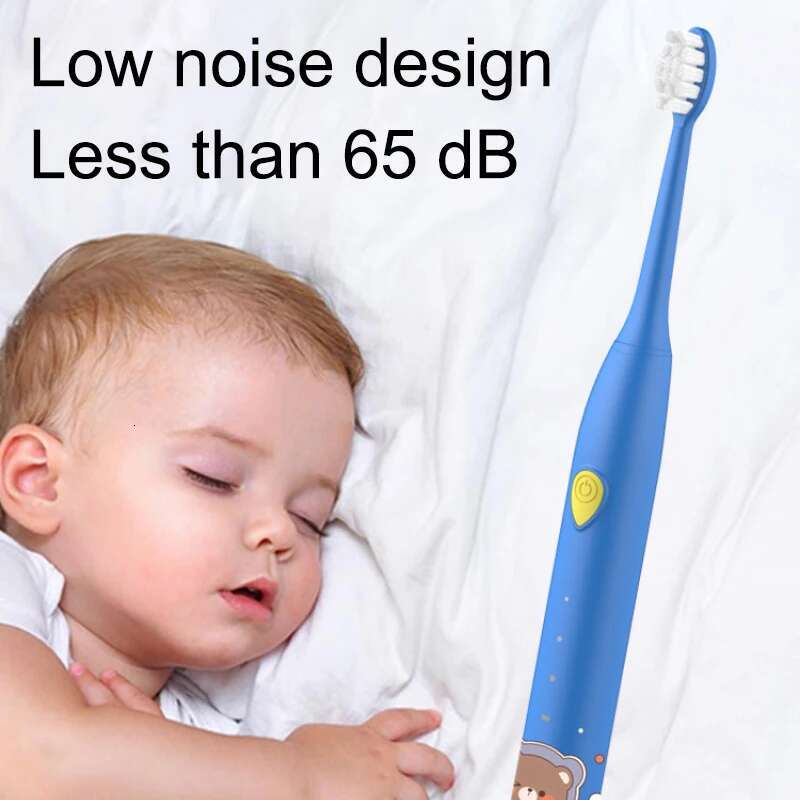 Sonic Electric 3 Modes With 4 Replace Brush Heads Kids cleaning teeth Cartoon Toothbrush Rechargeable for Children