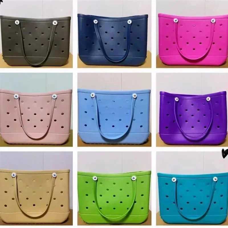 Extra Large Boggs Beach Bag Summer Travel EVA Beach Basket Wen Picnic Tote Bag Holes Waterproof Wable Handbag Shoder Bag Z250113