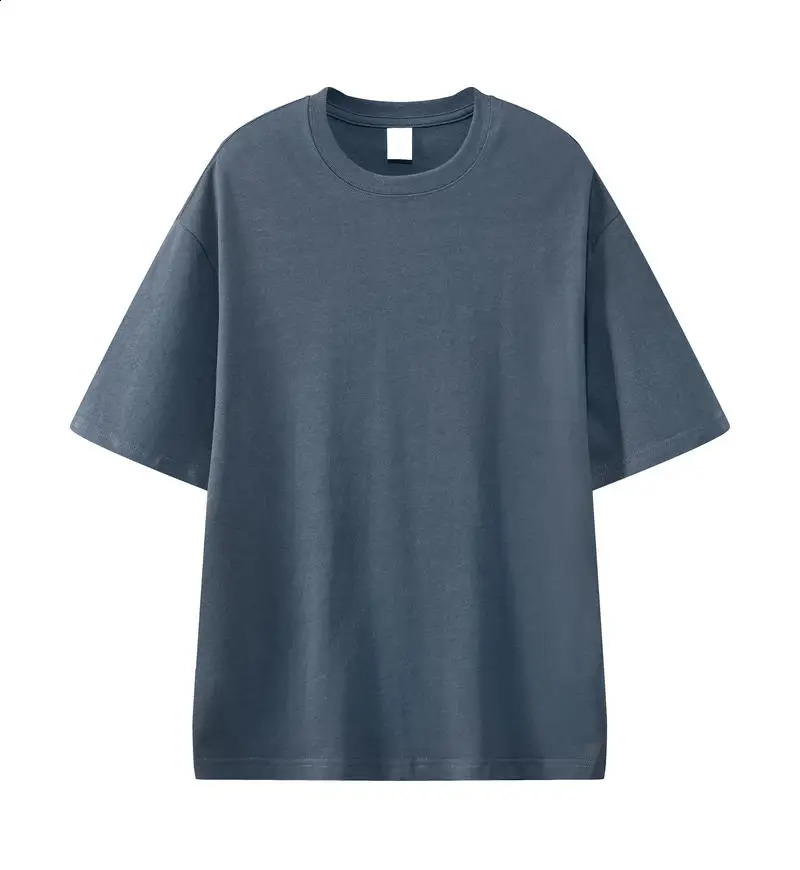 280gsm Oversized Heavyweight Tshirts for Men Summer Short Sleeve Tee 100% Cotton Plain Tops Casual Mens Clothing 250113