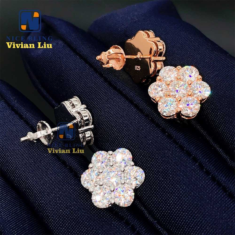 Pass diamond tester high quality 925 sterling silver custom vvs moissanite fine jewelry earrings