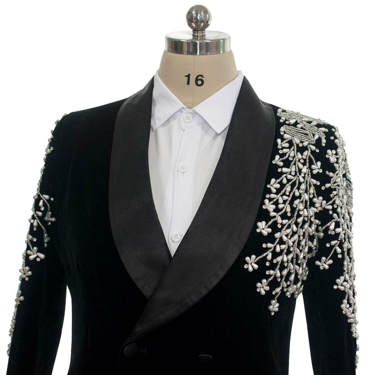 Sexy Mother of the Bride Suits Beaded Pearls One Piece Set Jacket Double Breasted Women Suit Blazer Shawl Lapel Formal Work Wear Customized
