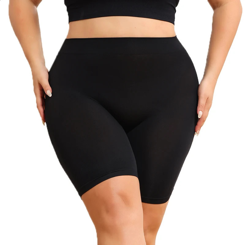 Plussize womens shorts with tummy control and buttlifting features to prevent expre provide safety 250107