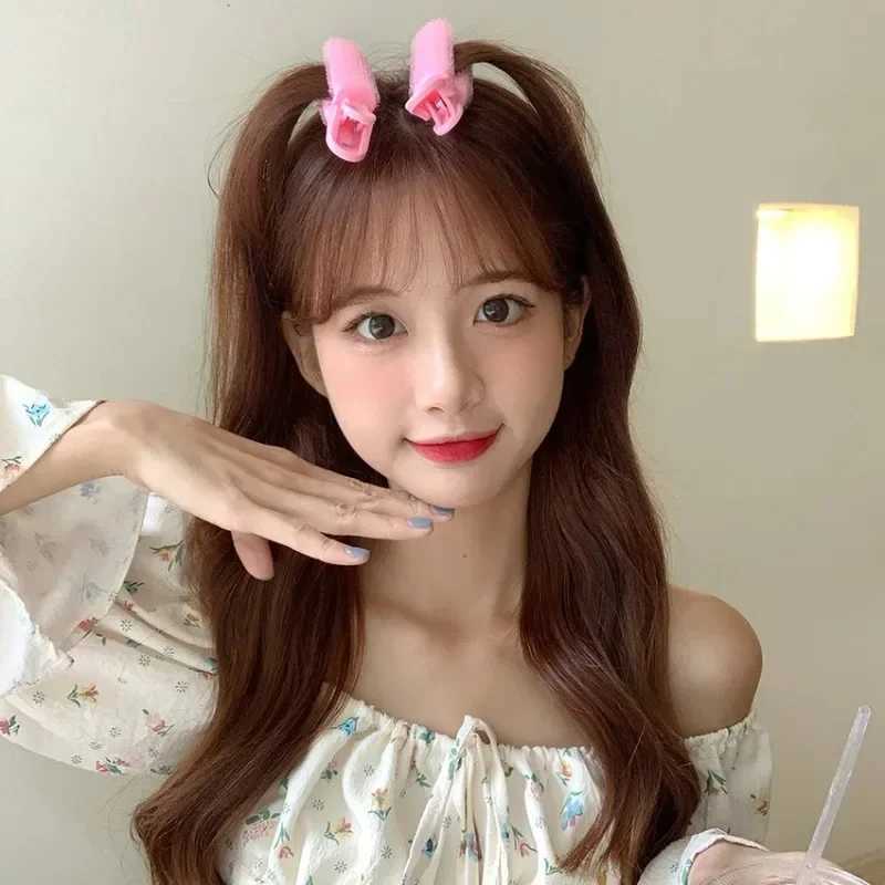 2 pieces of natural hair roots fluffy and lazy top curling iron hair clip curling bucket curling tool W250113