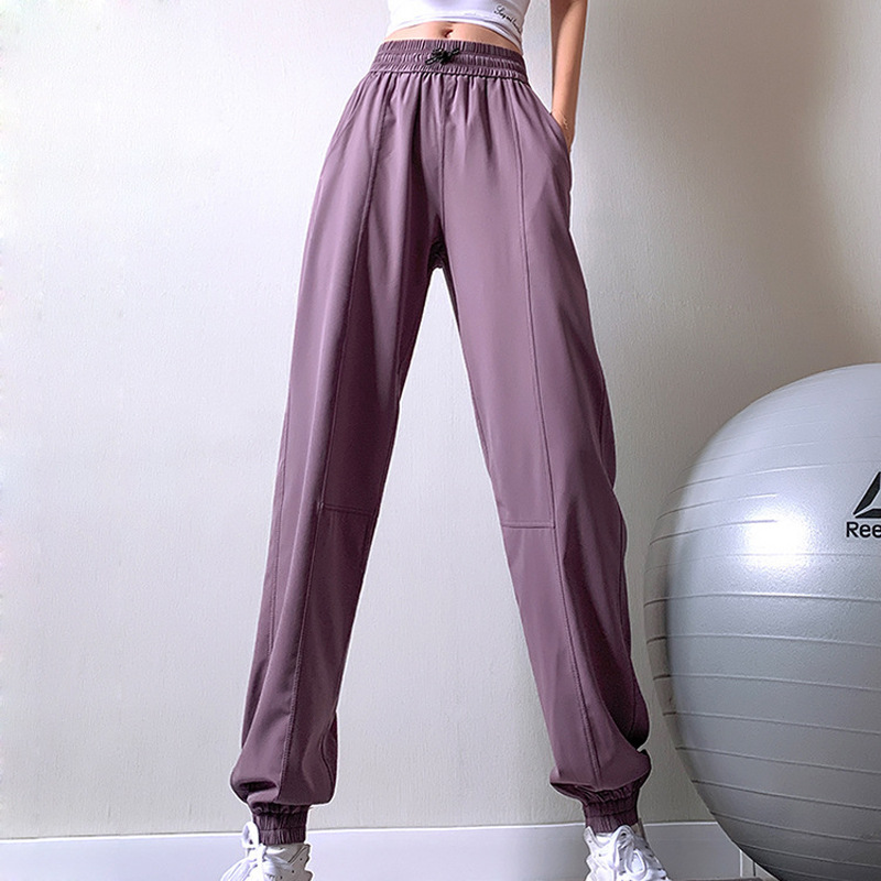 French style new casual women's high-quality loose fitness sports pants ankle binding running pants high waist slimming and quick drying yoga pan