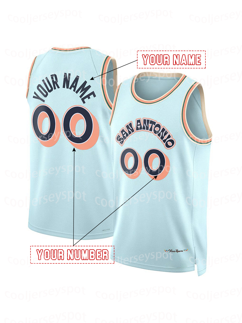 1 WEMBANYAMA 2024/25 City Edition Basketball Jersey Barnes Bassey Branham Sttiched Custom any number any name
