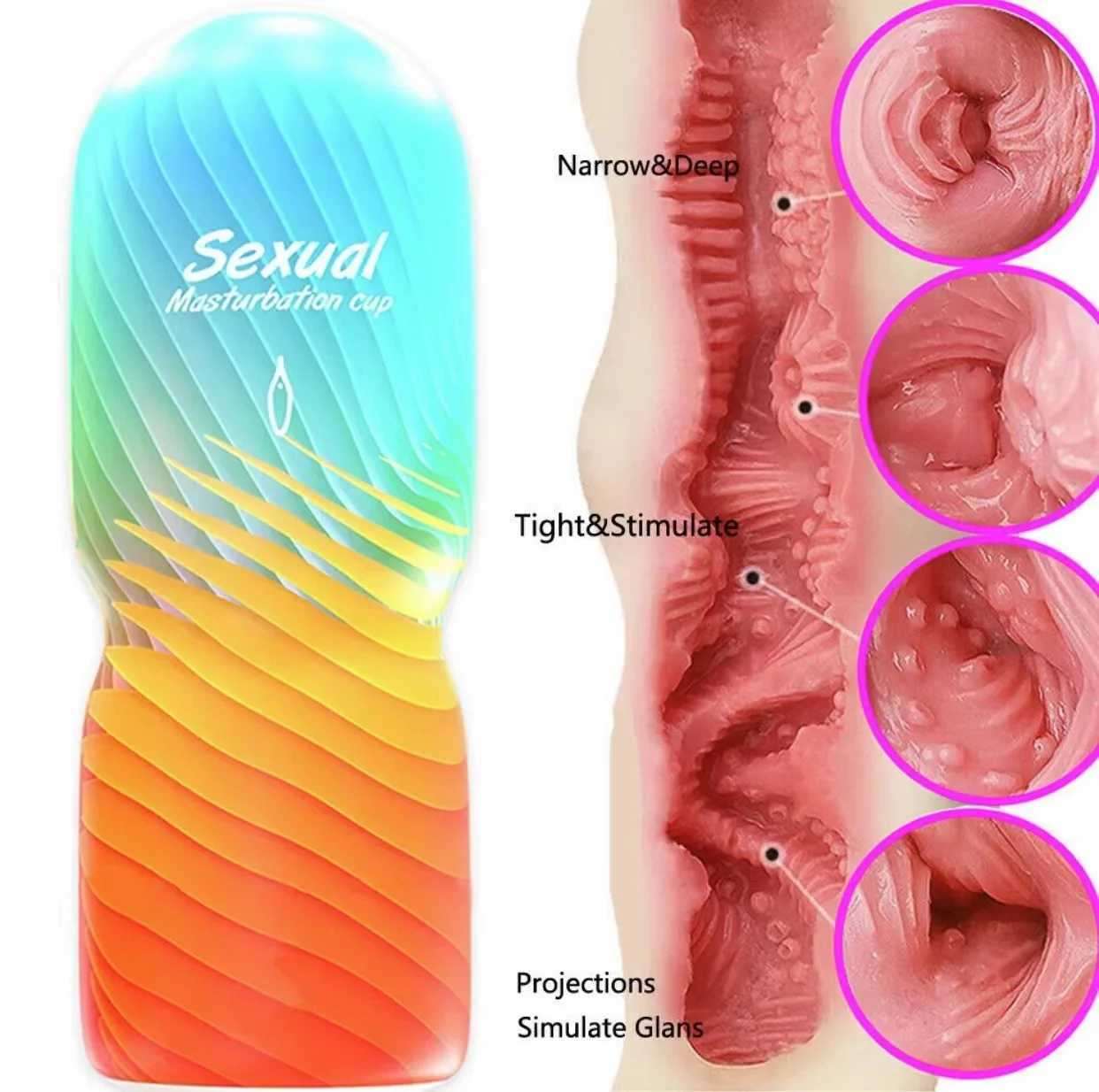 Pocket Pussy Realistic Vagina for Men Anal Male Masturbator Reusable Vacuum Bag Masturbation MachineXJ250408