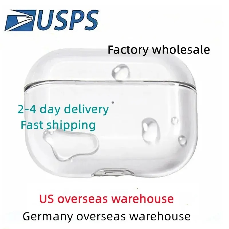 USA Stock For Air pods Pro 2 3 4 Air Pods 4 Earphones Airpod Bluetooth Headphone Accessories Solid Silicone Cute Protective Case Apple Wireless Charging Box Case