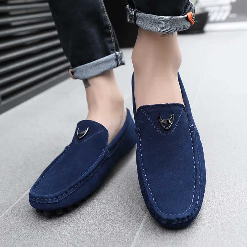 Leather new High Quality Loafers Handmade Male Dress Shoes Slip-s Men Casual Flats High Quality Moccasin Men Business ShoesXJ250113
