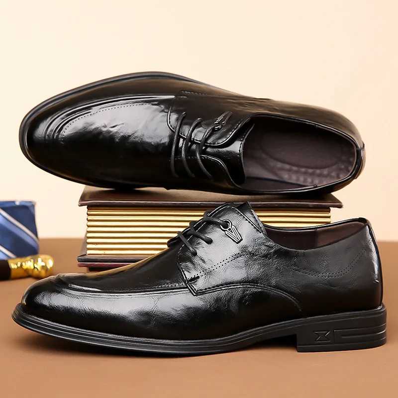 Men Leather Shoes Business Formal Cowhide Commuting Work Shoes Men British Suit Groom Wedding Men ShoesXJ250113