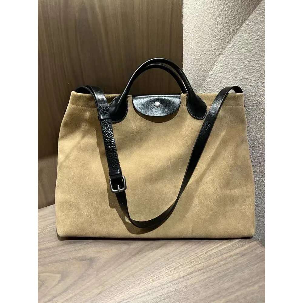 Large Capacity Women Casual Totes Handbag Cow Suede Leather Satchels Vintage Fashion Strap Shoulder Bag Teenager Girls Schoolbag