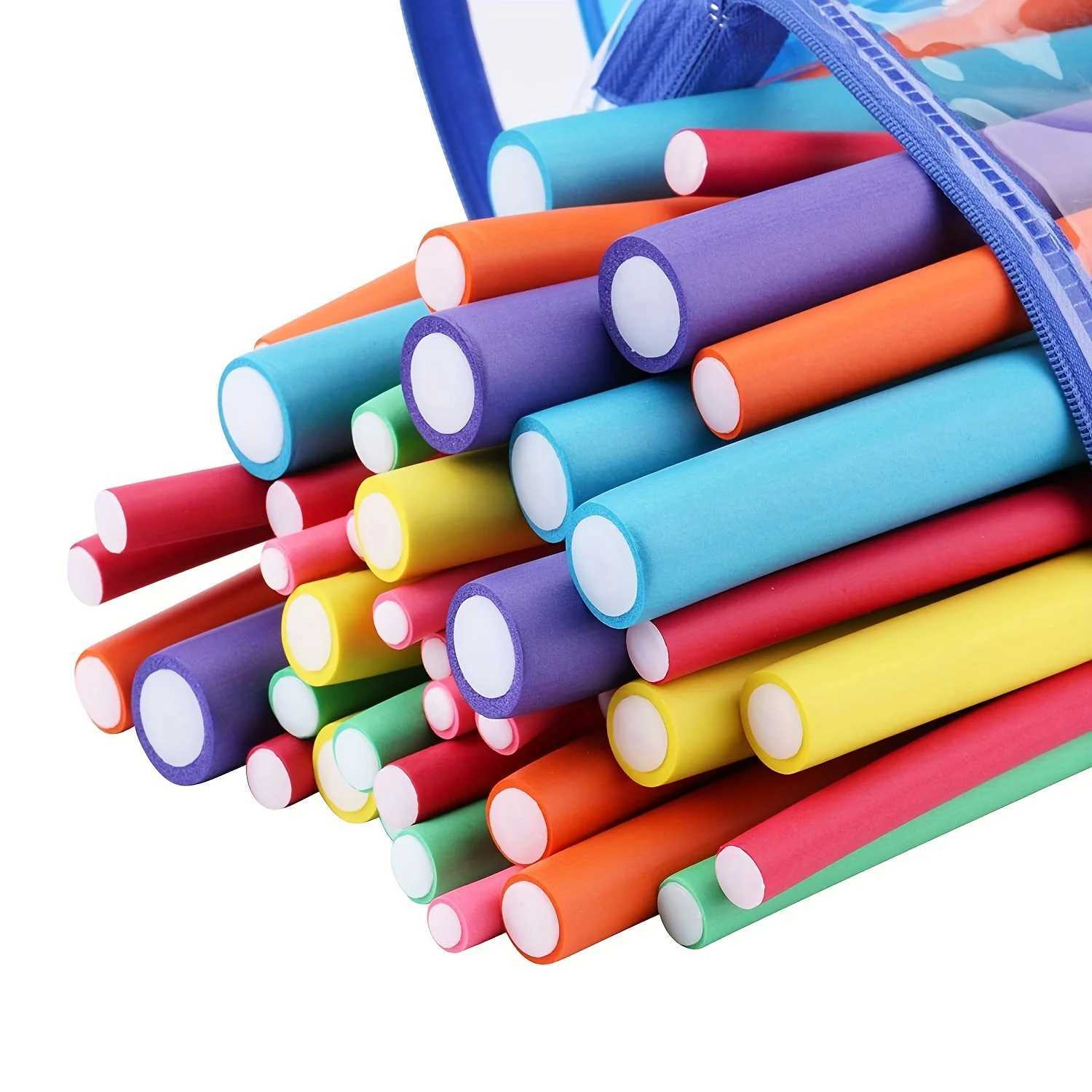 42 pieces/batch of heatless curling sticks soft sponge hair clips curling rollers foam bending and twisting curling tools DIY hair curling tools W2501