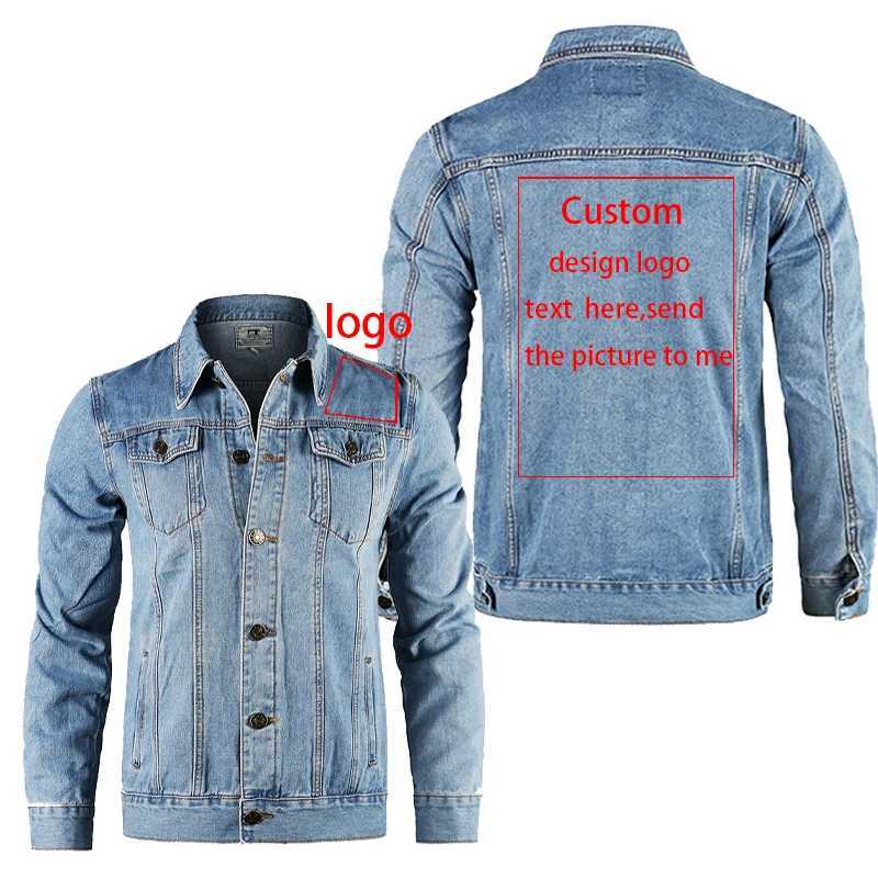 DIY Custom Denim Jacket Men Casual Lapel Single Breasted Jeans Jacket Men Autumn Mens Jackets coat X250113