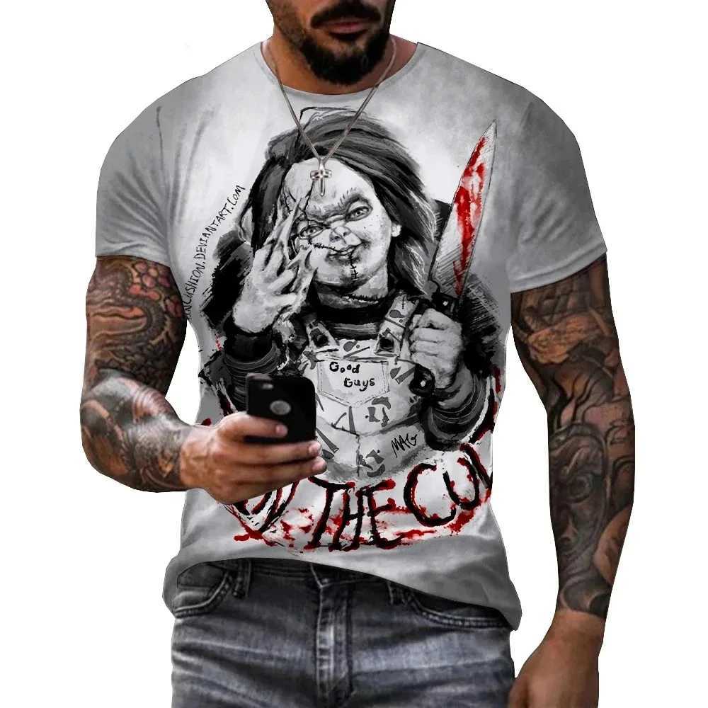 New Horror Movie Summer Bride of Chucky 3D Printed Fashion Short Sleeve T-shirt Casual Round Neck T Shirt Men Women Harajuku Top X250113
