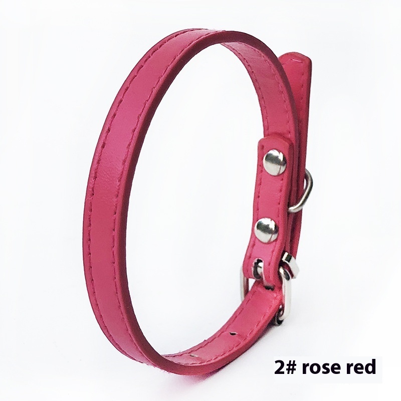 10-Pack Smooth PU Leather Dog Collars for DIY Projects