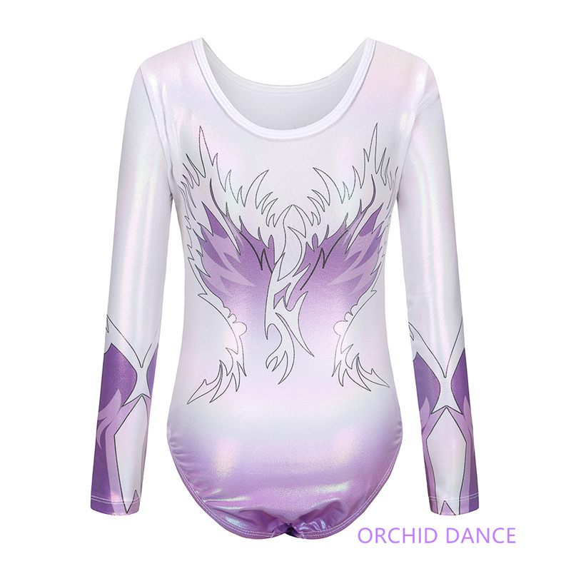 Unique Design Kids Girls Children Performance Wear Group Long Sleeves Artistic Gymnastics Leotards