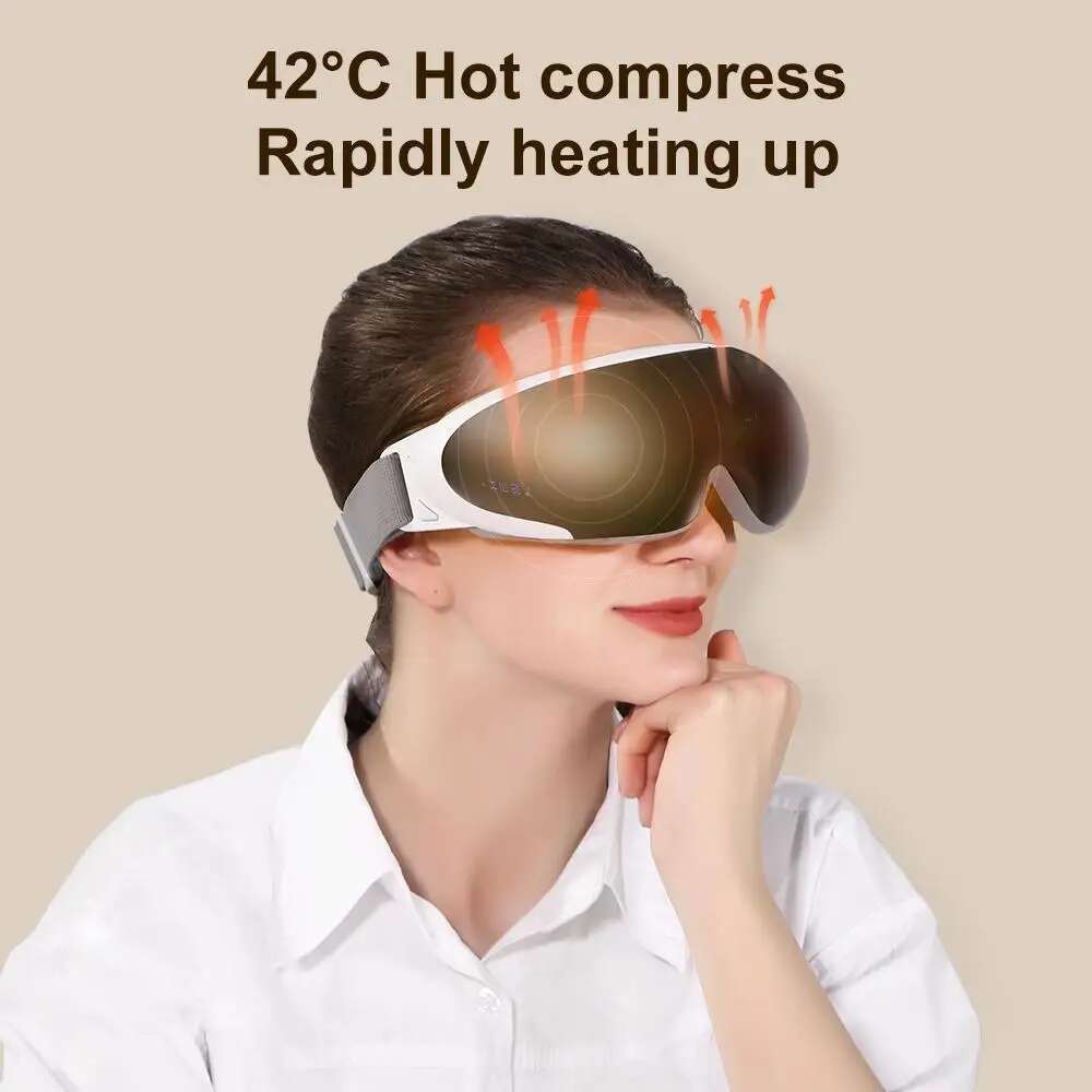 Rechargeable Smart Eye Facial Massager Bluetooth Music Foldable Air Pressure Heating Massage Relaxation
