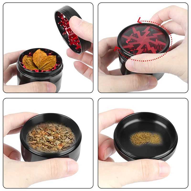63MM Four layer Grinding Machine Herbal Cutting Machine Zinc Alloy Spice Cutting Machine Latest Lightning Shape Transparent W250113