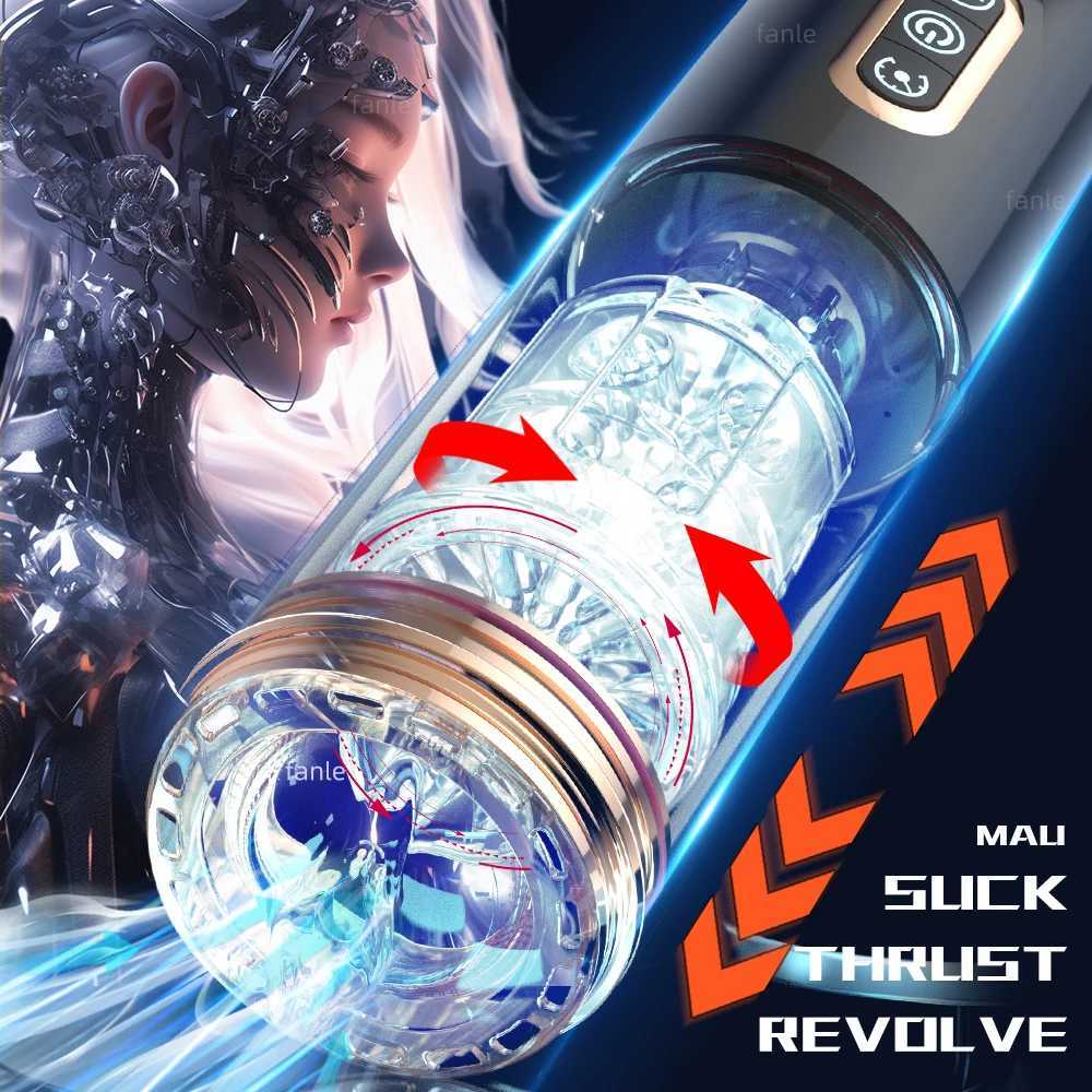 Automatic Telesic Rotation Sucking Masturbators Cup for Men Blowjob Mane Pocket Pussy Adult Sex Toy Real Vaginal StrokingXJ250113