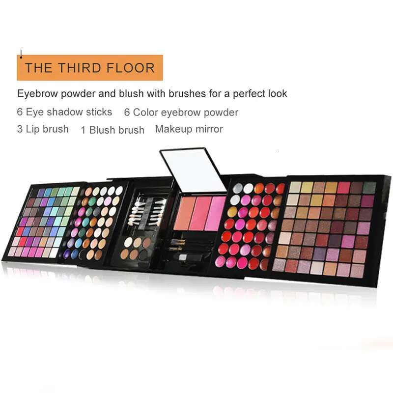 Professional 177 Color Eyeshadow Palette Sets Lip Gloss Blush Concealer Beginner Maquillage Makeup Set Cosmetic