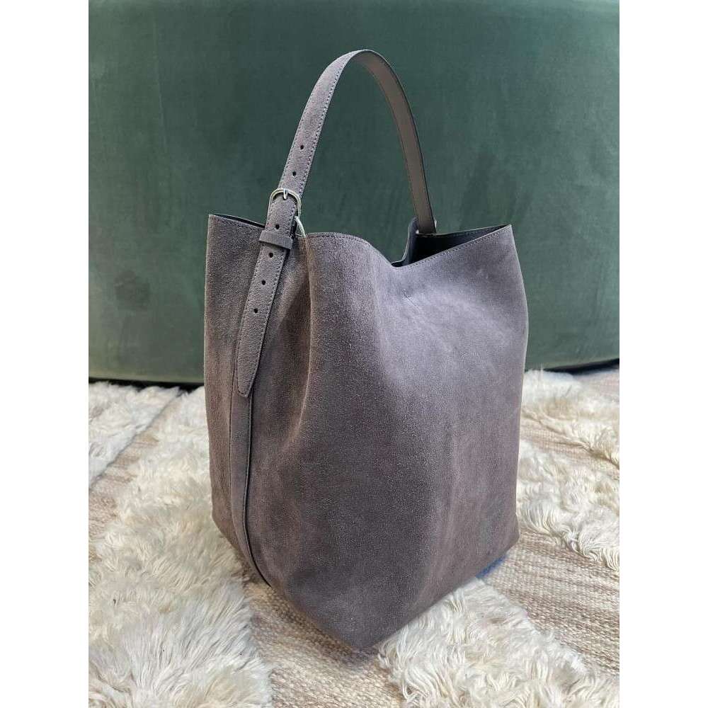 Women Vintage Large Capacity Design Cowskin Genuine Leather Singe Shoulder Bag Haruku Casual Totes Handbag Ladies Bucket Bags