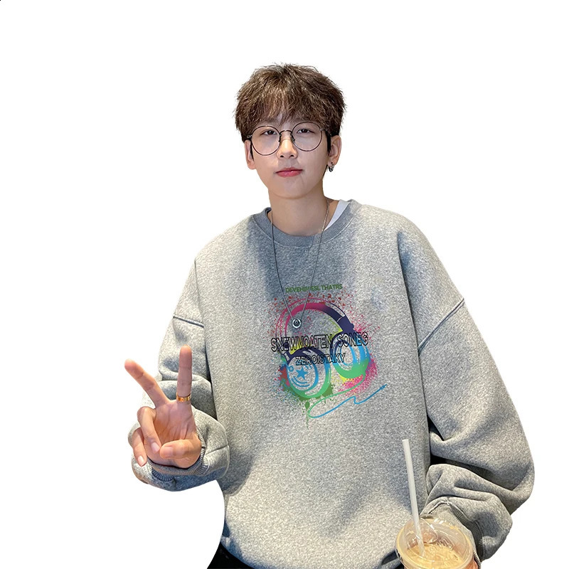 Mens Oversized Plain Fashion Autumn Hoodie Headset Print White Hoodies for Men Unisex Casual Wear Hoody Male Sweatshirt 250113