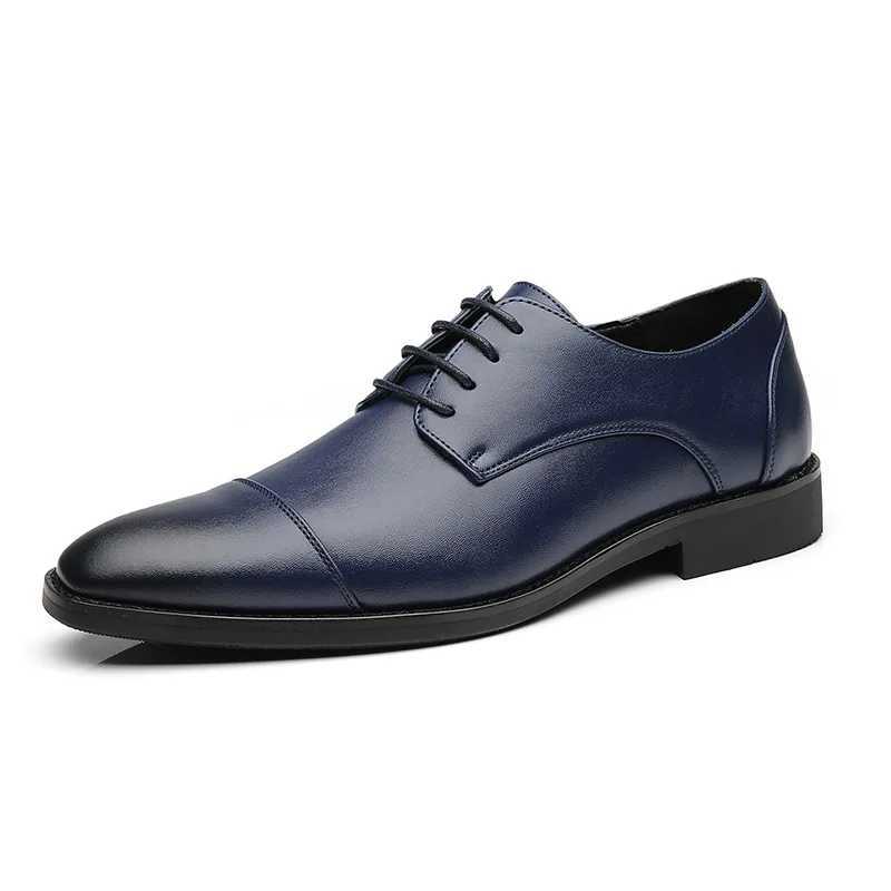 Mens Classic Derby Shoes Mens Business Dress Office Leather Shoe Flats Men Fi Wedding Party Oxfords EU Size 37-48XJ250113