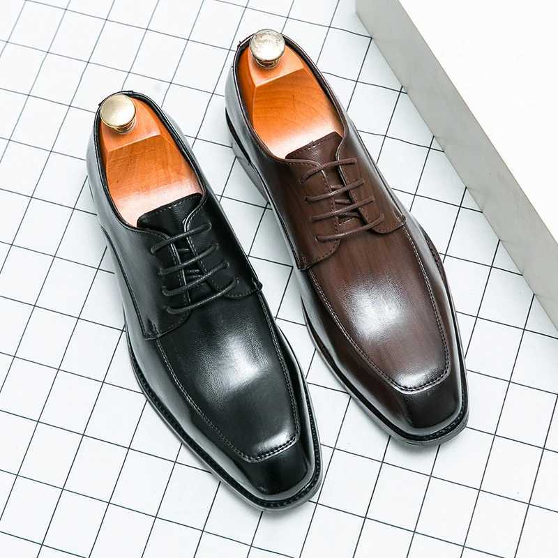 Hot Fi British Style Business Leather Shoes Formal Office Dress Shoes Brogue Shoes Mens Leisure Black Shoes Plus Size 38-46XJ250113