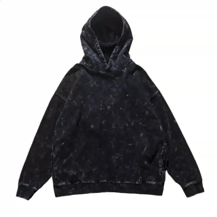 Y2K High Street Joker Casual Loose Old Fried Snowflake Hoodie Sweater Men and Women Increase Solid Color Pullover Long Sleeves 250113
