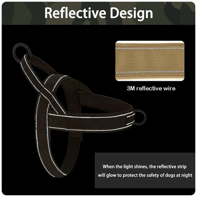DHpet No Pull Dog Harness Reflective Escape Proof Adjustable No Pulling Dog Harness with Padded Handle for Medium Large Dog