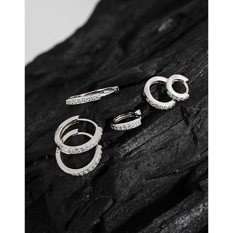 WMEB104 Zircon Small Hoop Earrings 925 Sterling Silver 925 Jewellery Earrings
