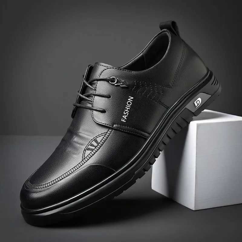 Mens Dress Shoes New Shiny Business Work Shoes Autumn Thick-soled Comfortable British Casual Mens Pu Leather Shoes for MenXJ250113