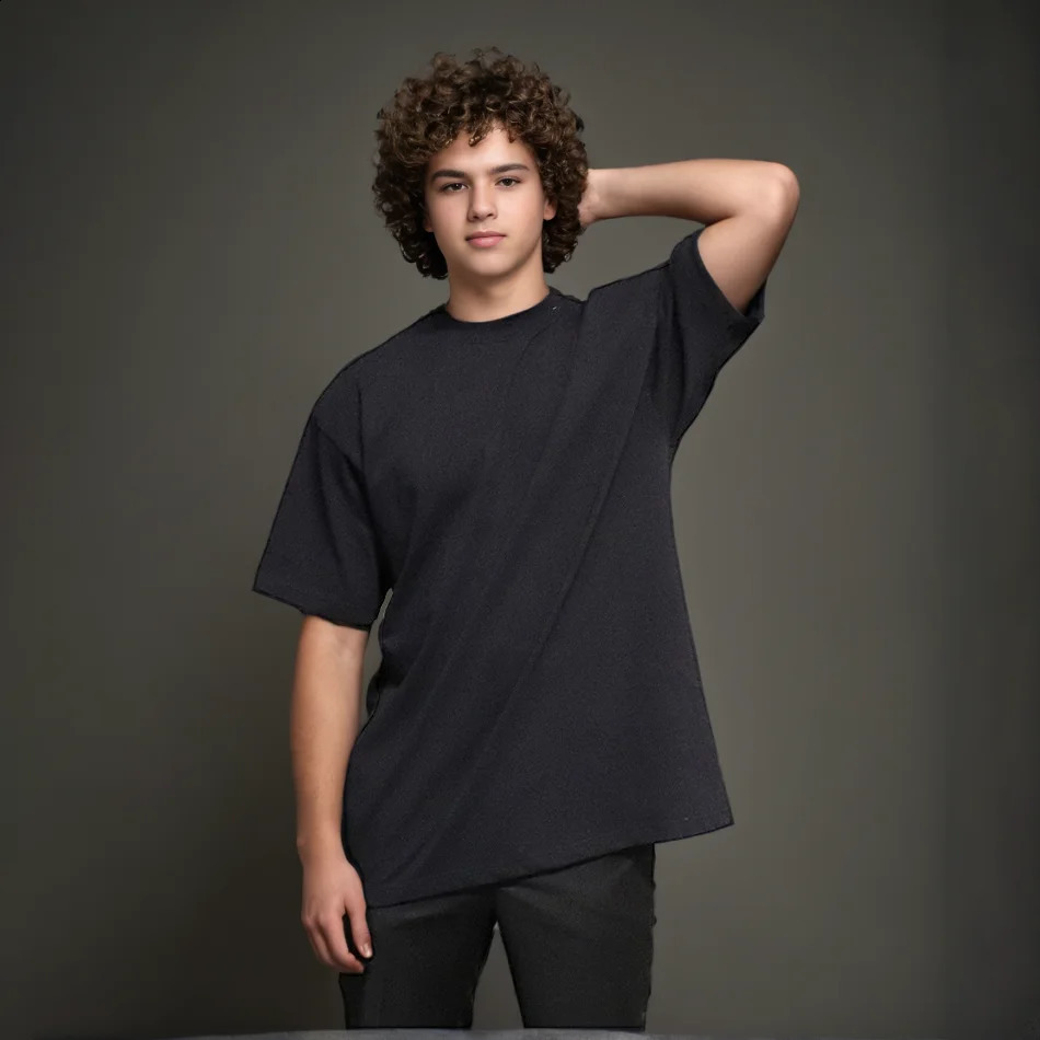 Mens T Shirt Cotton High Quality Short Sleeve Top Man Summer Breathable Round Neck Loose Black White Tee 250113