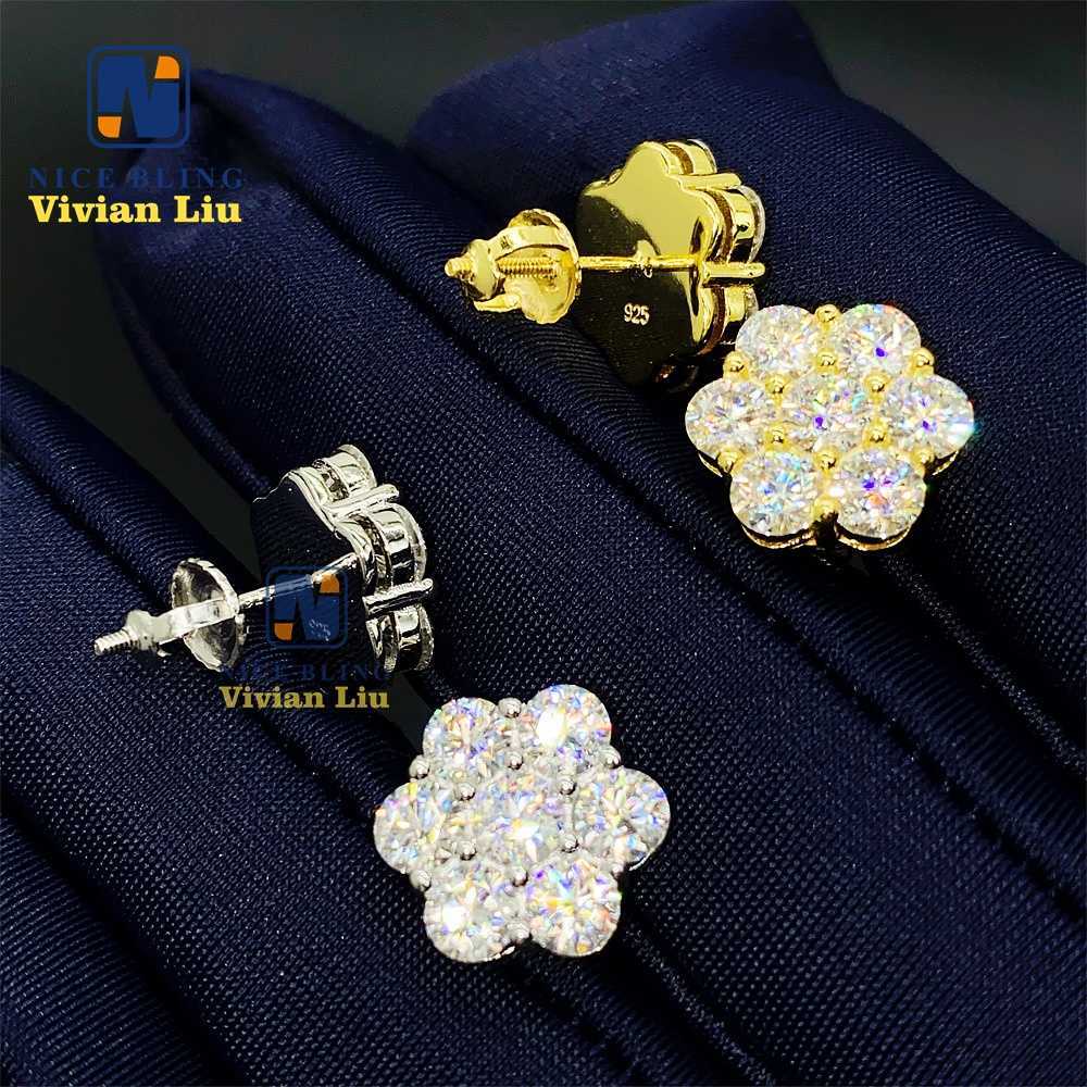 Pass diamond tester high quality 925 sterling silver custom vvs moissanite fine jewelry earrings