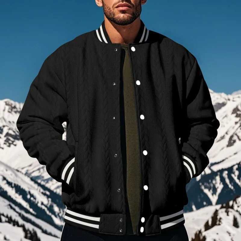New Design Spring And Autumn Fashion Mens Solid Color Jacquard Baseball Jacket Casual Wear Button Loose Comfortable Cardigan To X250113
