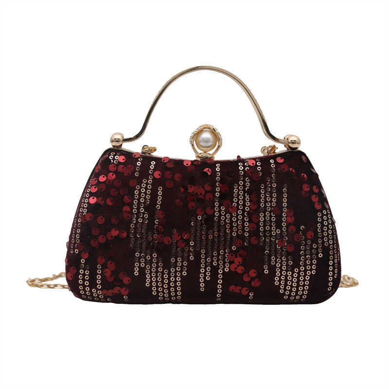 Ladies' Bag 2025 New Fashion Sequin Dinner Ins Internet Famous Western-style Versatile Chain Box 250113