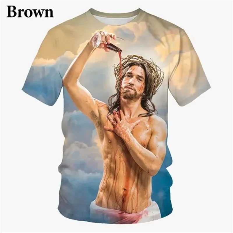 Jesus Funny Prank T-shirt For Mens Clothing Personality Trend Oversized Ugshirts Hip Hop Street Fashion Kids Tee Top 2025 New X250113