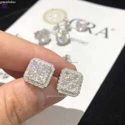 Custom Fashion Finey Jewelry Sterg Sier Earrings Ice Out Vvs Moissanite Dia Earring for Woman