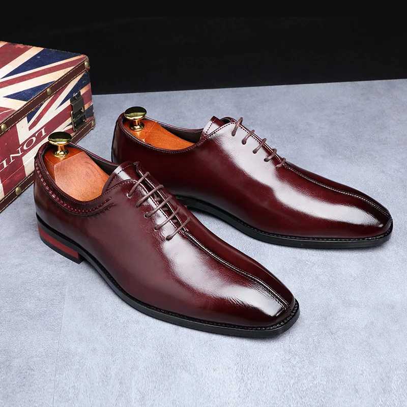 Man Classic Business Shoes Microfiber Leather Square Toe Lace-up Dress Office Flats For Men Fi Wedding Party OxfordsXJ250113