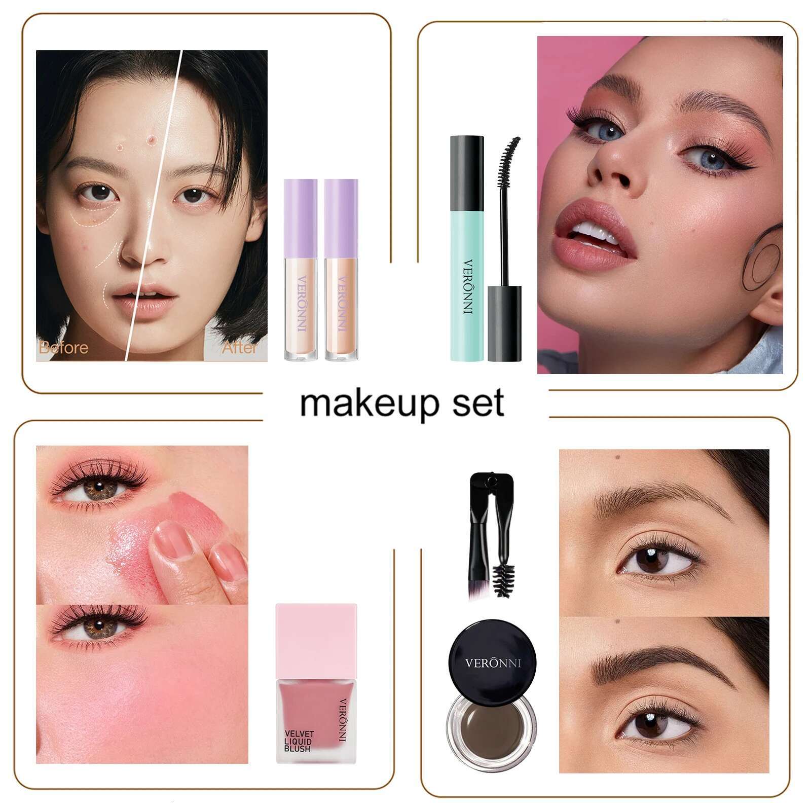 VERONNI MAKEUP SETS,All-In-One Sets Complete Sets,Multi-Purpose Women's Makeup Sets,Beginners and Professionals