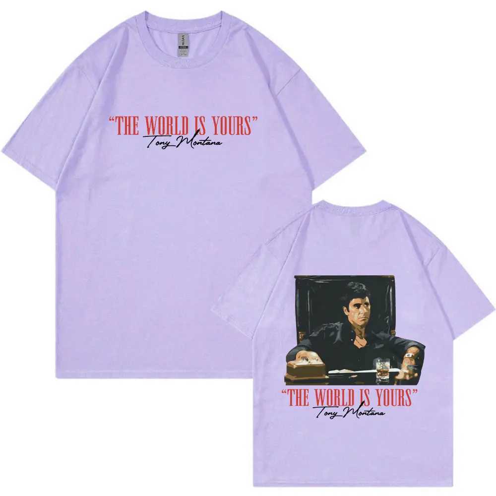 Classic Movie Scarface T-shirt The World Is Yours Tony Montana Al Pacino T-shirts Mens Women Vintage Gothic Oversized T Shirts X2501135