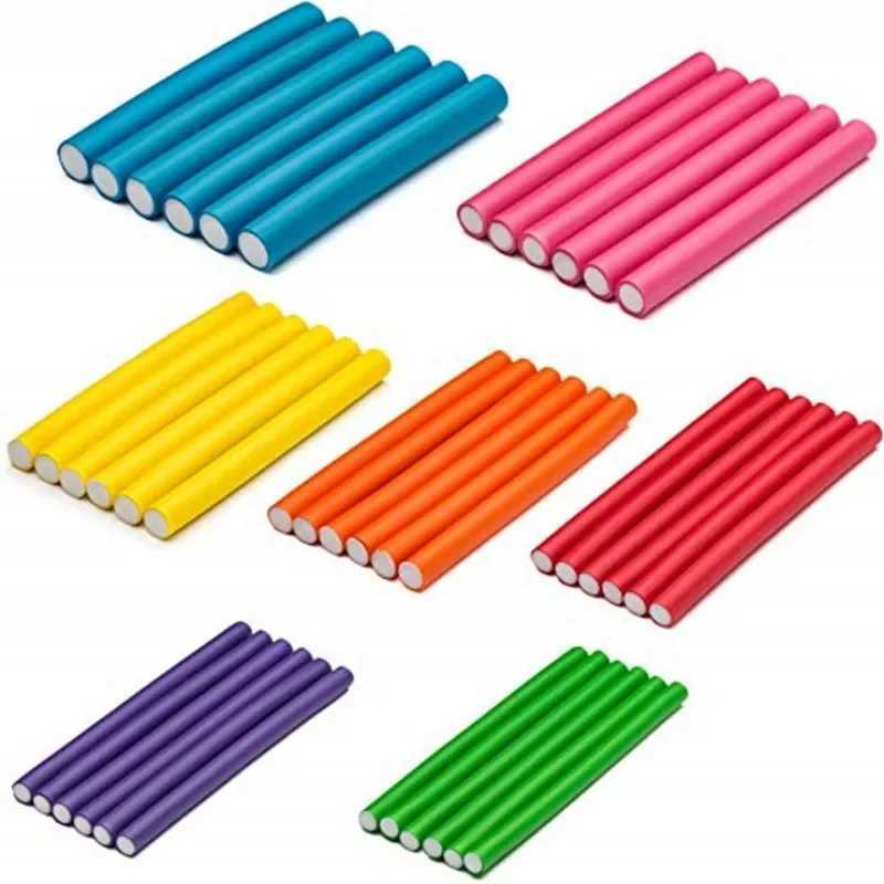 10pcs foam heatless curling stick soft bending curling tool sponge curler DIY hairstyle tool set random color W250113