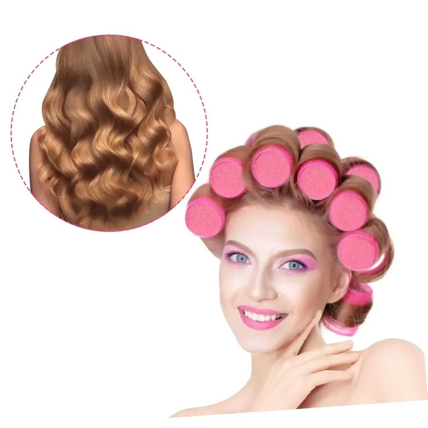 6 pieces of self-adhesive air bracelet curling roller no heat hair roller curling device W250113