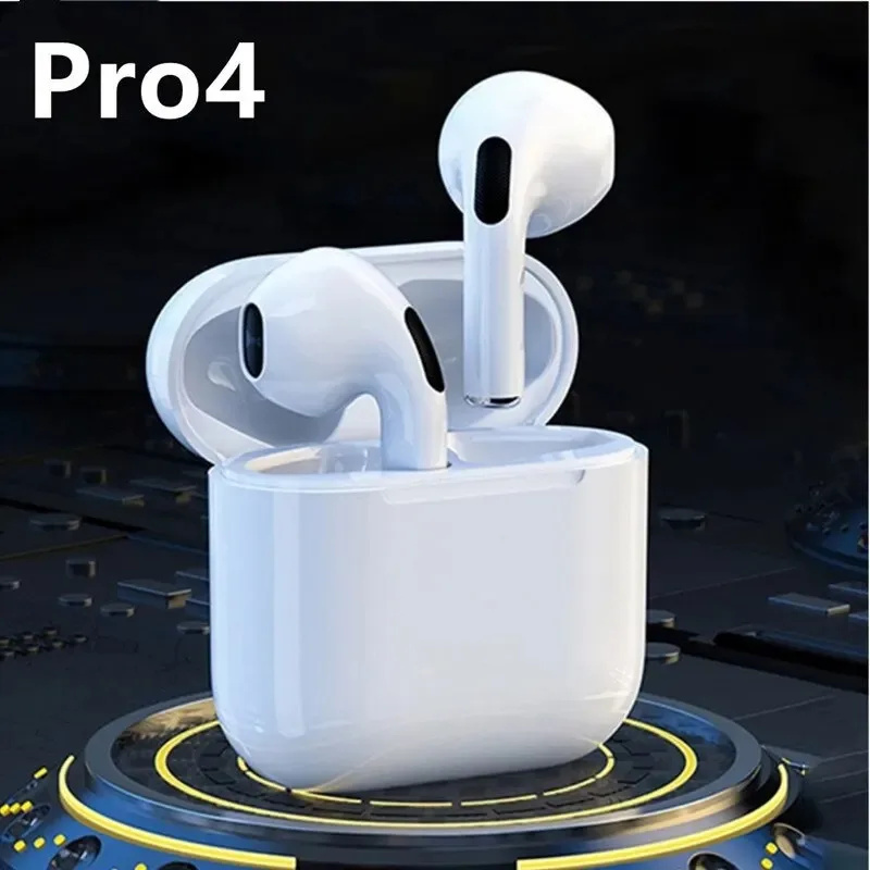 Pro4 TWS Earbuds Bluetooth Headphones 9D Stereo Wireless Earphones InEar HiFi HandsFree Headset With Microphone Earphones Headset Stereo Sound Music ecouteur ear