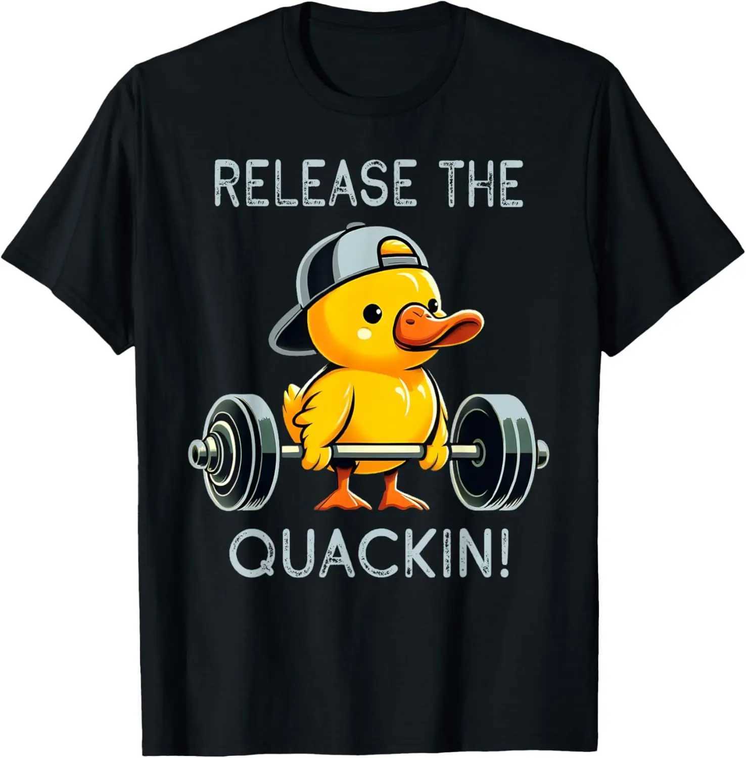Release The Quackin Duck Gym Weightlifting Bodybuilder T-Shirt Graphic T Shirts Men Clothing Streetwear Camisetas X2501137