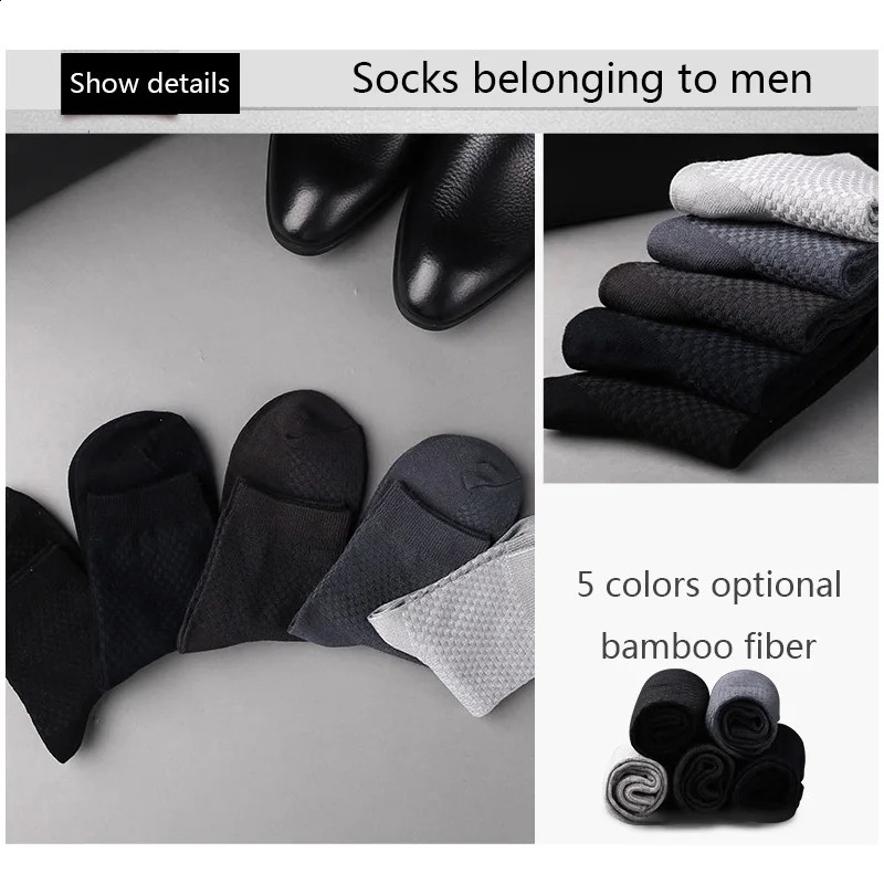 High Quality 10 Pairslot Men Bamboo Fiber Socks Breathable Compression Long Business Casual Male Large size 3845 250108