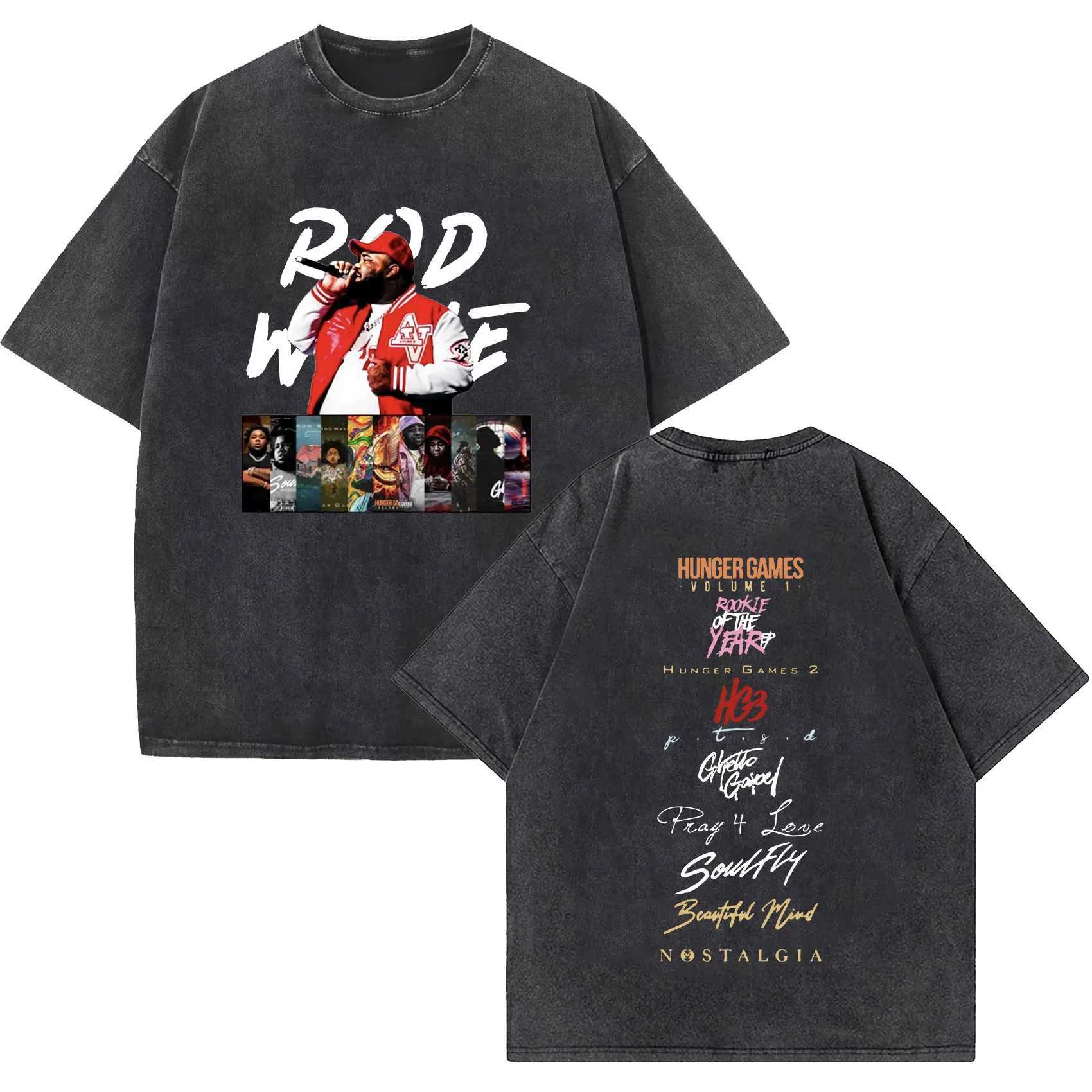 Singer Rod Wave Last Lap Tour 2024 New T Shirt Men Women Vintage Washed Short Sleeve T-shirts Hip Hop Clothing Oversized T-shirt X2501131