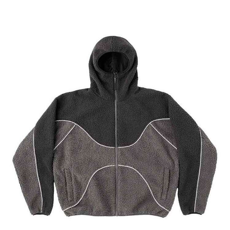 Wind autumn winter new color blocked lamb wool pullover trendy brand American street men's and women's hooded jacket