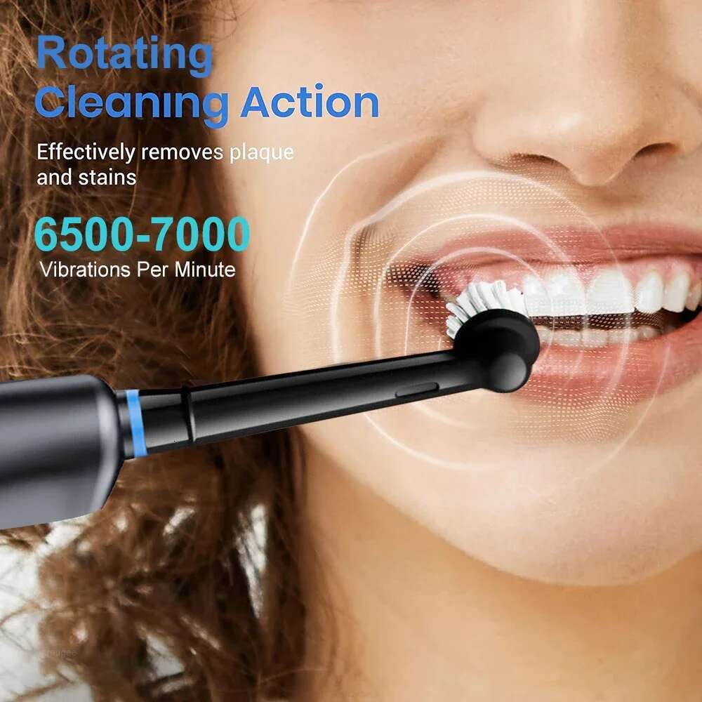 Rotating Adult Teeth Deep Clean Whitening Electric Toothbrush with Replacement Brush Heads and Travel Case