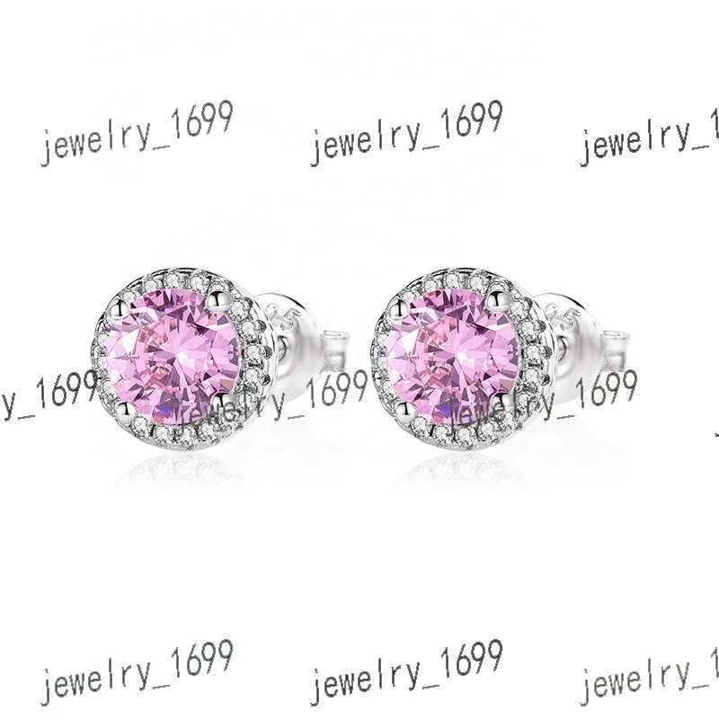 dainty 925 sterling silver zircon color stone stud earrings