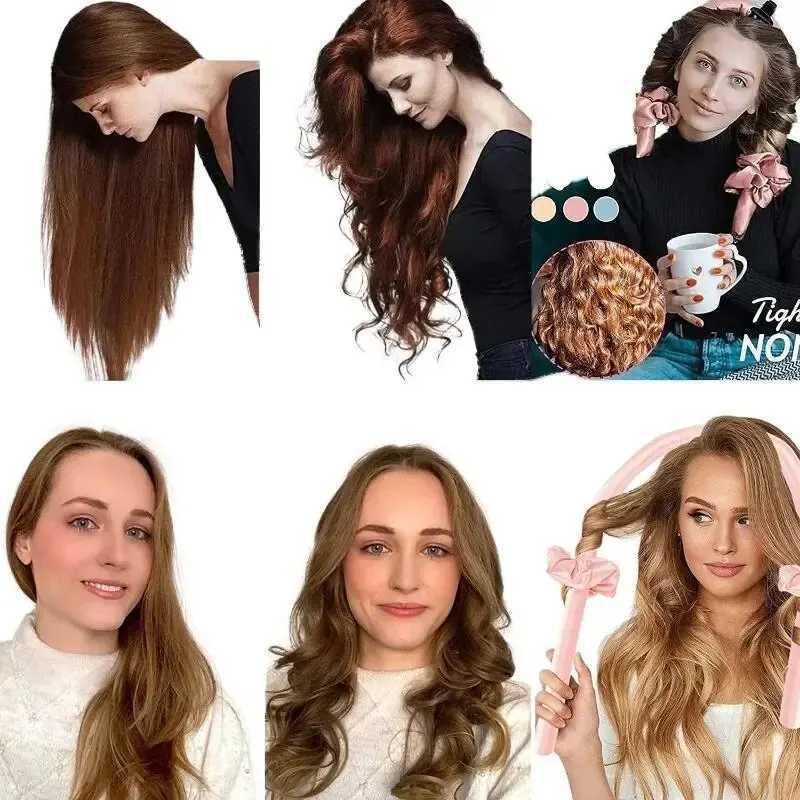 Lazy Curling Pearl Sponge Big Wave Curling Iron God Velvet Heat Free Curling Iron Belt Clip Hair Curling Belt W250113